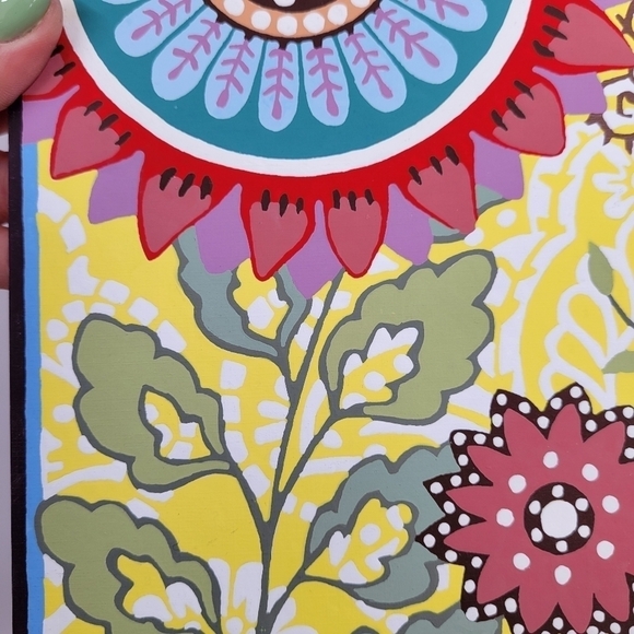 Floral Garden with Bird Paint by Number Painting Finished 11 by 11‎ Botanical - Picture 8 of 16